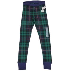 Old Navy Pajama Pants Small Thermal Black Watch Plaid Matching Family Jogger NEW